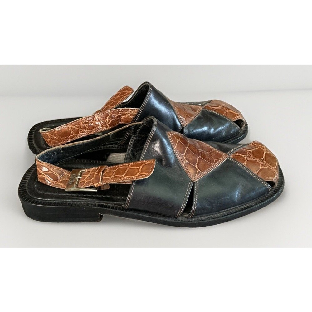 Fennix Genuine Alligator Leather Closed Toe Sandals Men’s Sz. 12 Italy